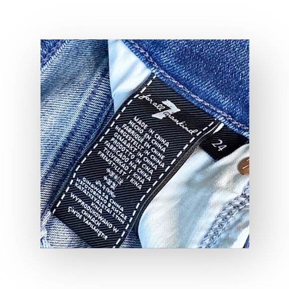 7FAM 7 for all Mankind Luxe Vintage ☻︎ High Sequin Embroidery Skinny Jeans ☻︎ 24 - Picture 10 of 16